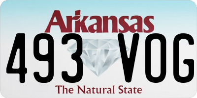 AR license plate 493VOG