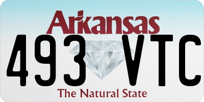 AR license plate 493VTC