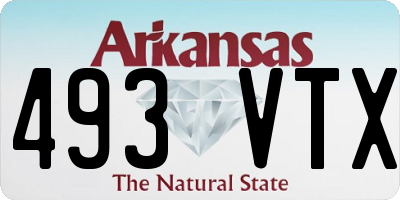 AR license plate 493VTX