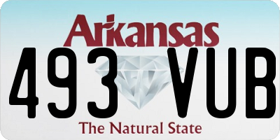 AR license plate 493VUB