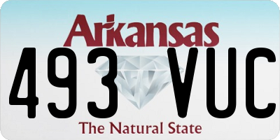 AR license plate 493VUC
