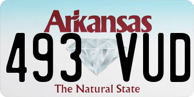 AR license plate 493VUD