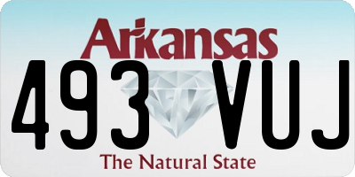 AR license plate 493VUJ