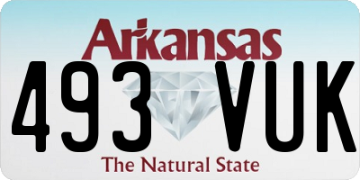 AR license plate 493VUK