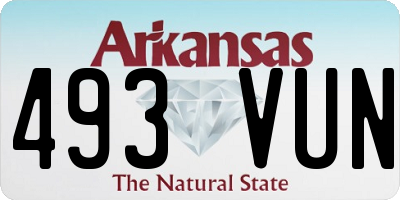 AR license plate 493VUN