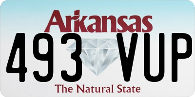 AR license plate 493VUP