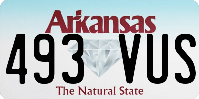 AR license plate 493VUS
