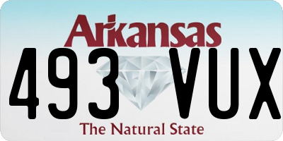 AR license plate 493VUX
