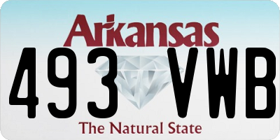 AR license plate 493VWB