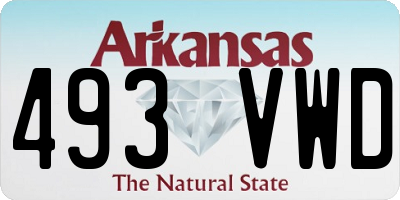AR license plate 493VWD
