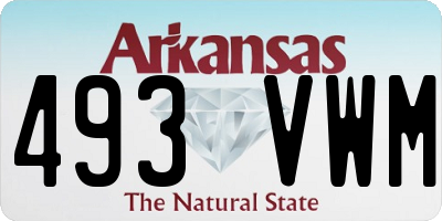AR license plate 493VWM