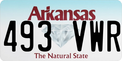 AR license plate 493VWR
