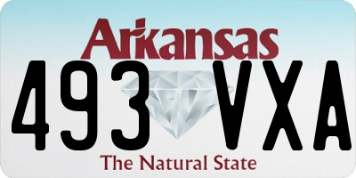 AR license plate 493VXA