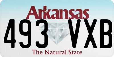 AR license plate 493VXB