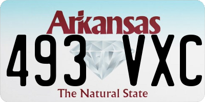 AR license plate 493VXC