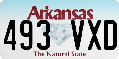 AR license plate 493VXD