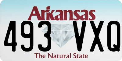 AR license plate 493VXQ