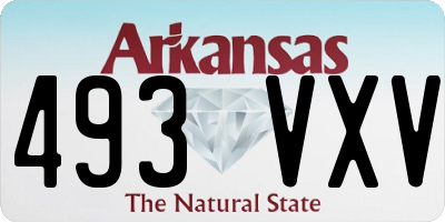 AR license plate 493VXV