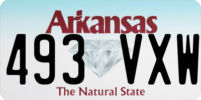 AR license plate 493VXW