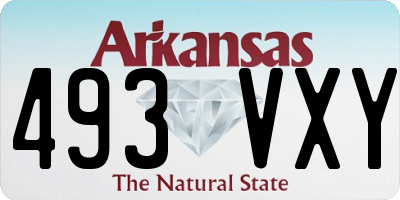 AR license plate 493VXY