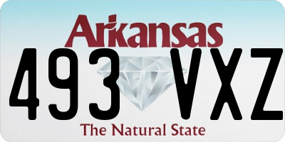 AR license plate 493VXZ