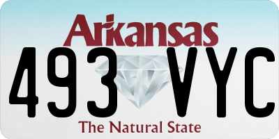 AR license plate 493VYC