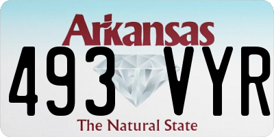 AR license plate 493VYR