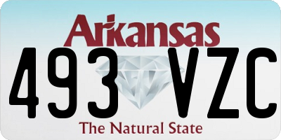 AR license plate 493VZC