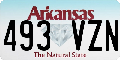 AR license plate 493VZN