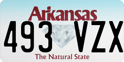 AR license plate 493VZX