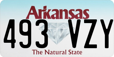 AR license plate 493VZY