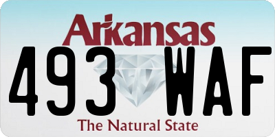 AR license plate 493WAF