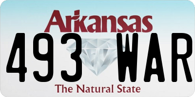 AR license plate 493WAR