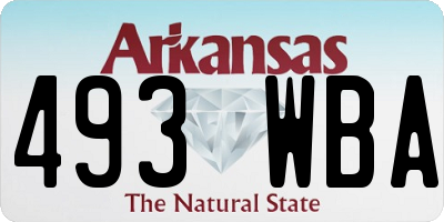 AR license plate 493WBA