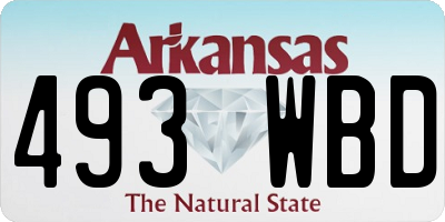 AR license plate 493WBD