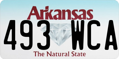 AR license plate 493WCA