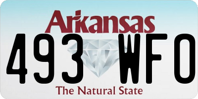 AR license plate 493WFO
