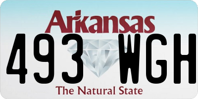 AR license plate 493WGH