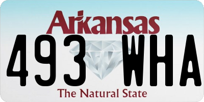 AR license plate 493WHA