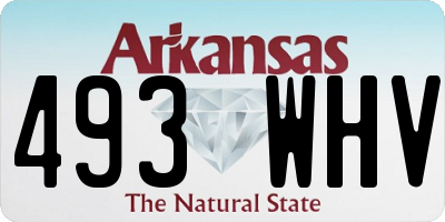 AR license plate 493WHV