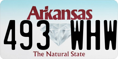 AR license plate 493WHW
