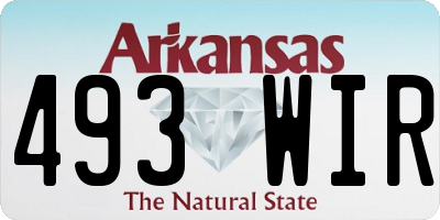 AR license plate 493WIR
