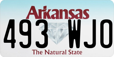 AR license plate 493WJO