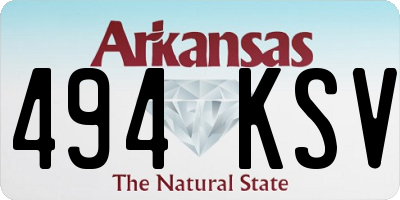AR license plate 494KSV