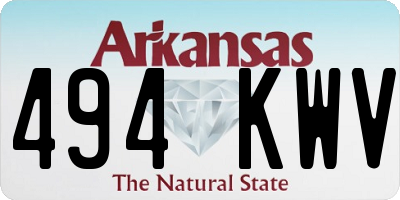 AR license plate 494KWV