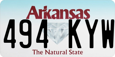 AR license plate 494KYW