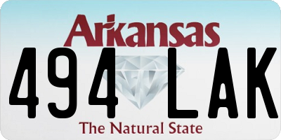 AR license plate 494LAK
