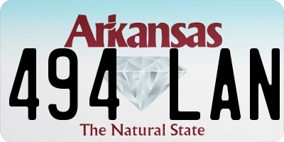 AR license plate 494LAN