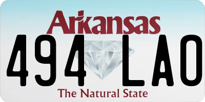 AR license plate 494LAO