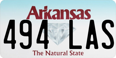 AR license plate 494LAS